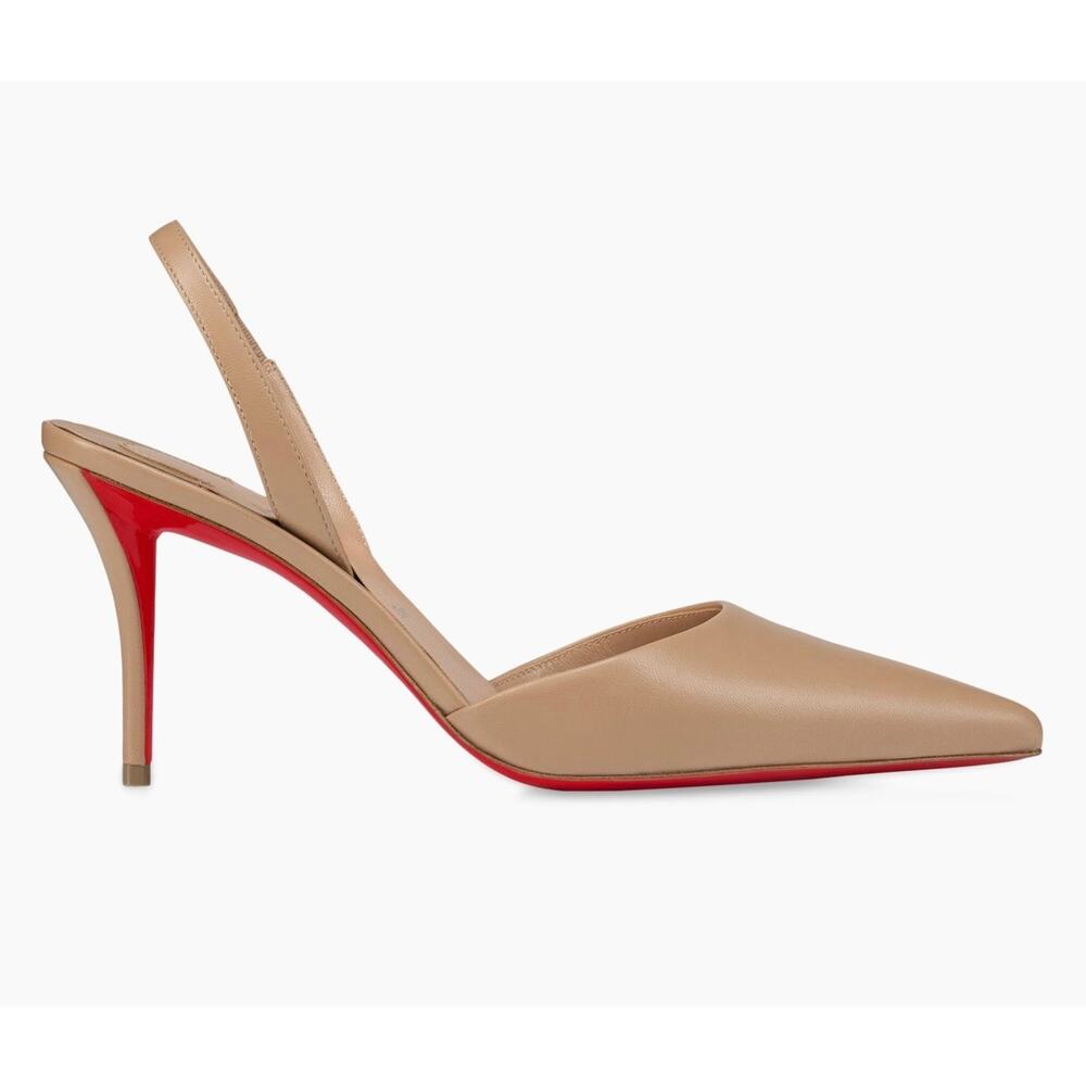 Christian Louboutin Beige Slingback Heels
